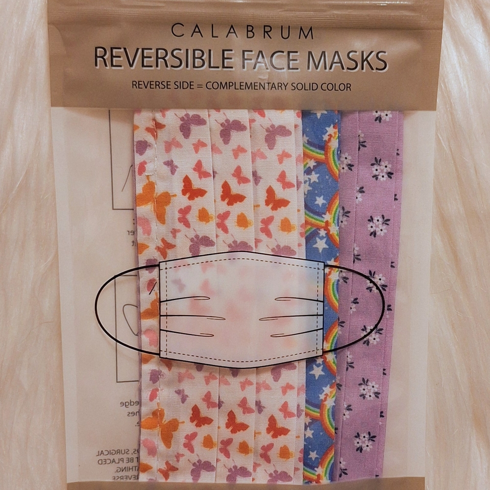 Kids Reversible Face Masks - Butterfly, Rainbow, and Floral Designs